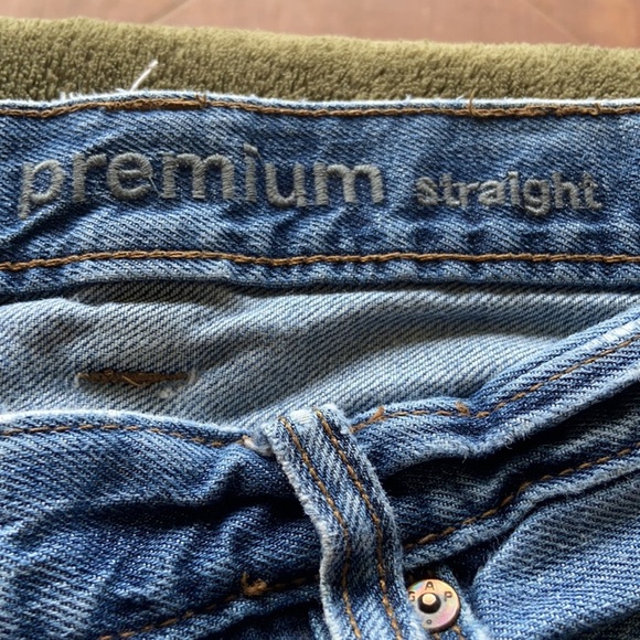 Gap Mens Classic 5-Pocket Premium Straight Jeans Distress 2013 Rustic Wash 36x34 - Picture 5 of 11